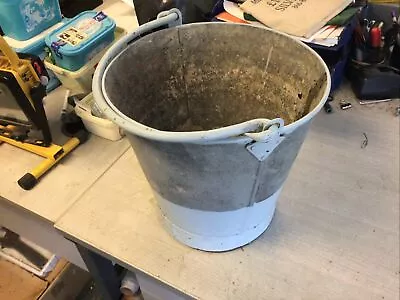 Old Galvanised Steel Bucket Planter-painted Blue • £15