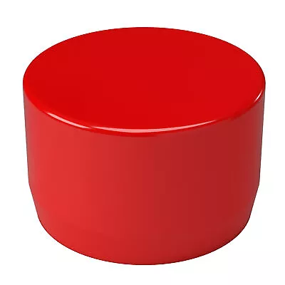 1-1/4  External Flat PVC Cap Red (10-PK) FORMUFIT Furniture Grade Made In USA • $17.99