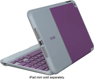 ZAGG Folio Case Hinged Bluetooth Keyboard For Apple IPad Mini 4 Purple • $12