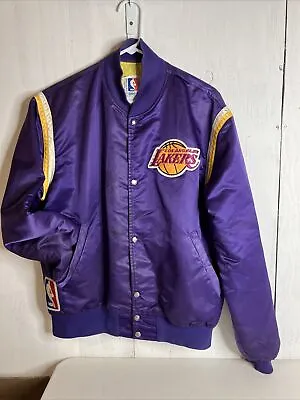 Vintage NBA L A Lakers Purple Satin Starter Jacket Men's Large • $100