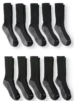 Dickies Dri Tech Work Socks Black Mens Sz 6-12 Comfort Crew 5 Pairs Gray Pack • $15.99