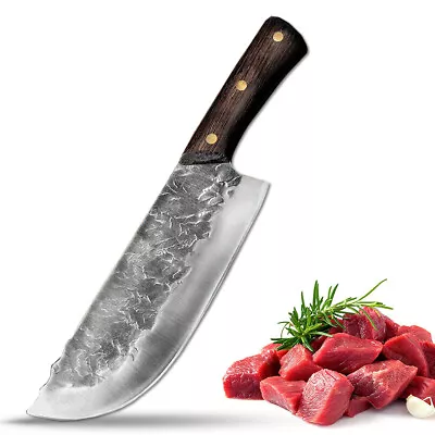 Kitchen Knife Handmade Forged Carbon Steel Chef's Chopper Knife Butcher Cleaver • $45.99