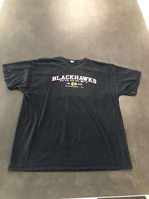 Chicago Blackhawks T Shirt BLACK Size 2XL Vintage  Jerzees HiDensi-T • $14.99