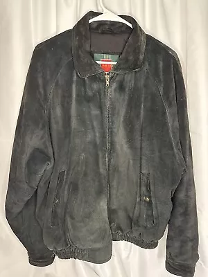 Vintage Black Suede Leather Jacket Men’s XL William Barry • $30