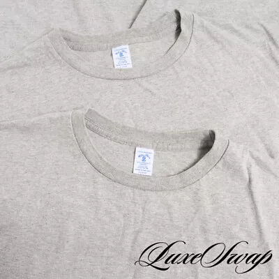 LOT X2 ESSENTIAL Velva Sheen Made In USA Heather Grey Crewneck Tee Shirt XL NR • $45