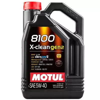 MOTUL 8100 X-clean Gen 2 5W-40 Synthetic 5 Liter Engine Oil 109762 • $61.14