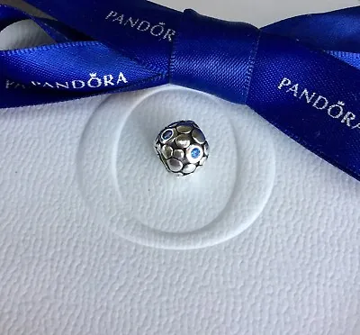 $29 • Buy CLEARANCE Authentic Pandora Silver Blue Bubbles CZ Charm #790329CZB