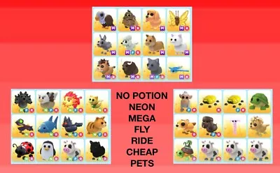 Adopt Me Choose Your Pets No Potion Neon Mega Fast Delivery Read Description • $4.99