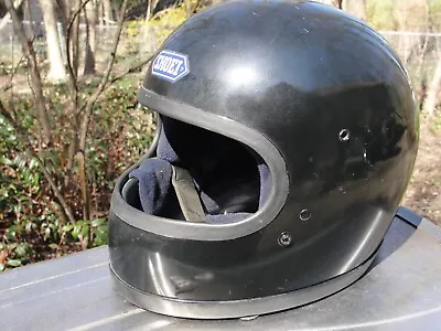 Vintage 1975 Shoei S-12 Helmet Medium Black Full Face Motorcycle Helmet S-12 • $49.99