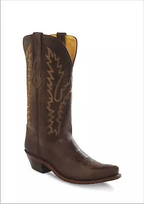 Old West Brown Canyon Womens All Leather 12in Stitch Snip Toe Cowboy Boots • $104.99