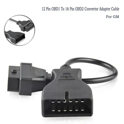 For GM OBD 12 Pin OBD1 To 16 Pin OBD2 Convertor Adapter Cable Diagnostic Scanner • $22.45