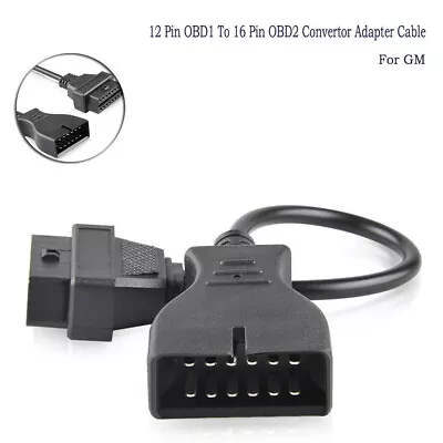 For GM OBD 12*Pin OBD1 To 16 Pin OBD2 Convertor Adapter Cable Diagnostic Scanner • $19.14