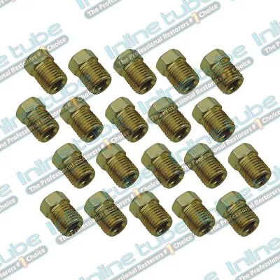 3/8-24 Inverted Flare Gold Zinc Tube Nut Fitting 3/16 Steel Brake Line Tubing 20 • $12