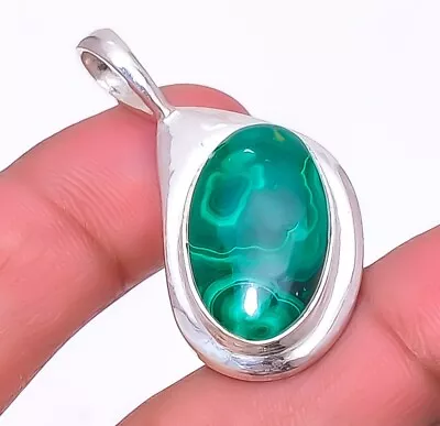Natural Malachite Gemstone Green Pendant 925 Solid Sterling Silver Jewelry 1.56  • $12.99
