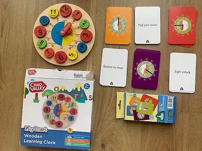 £9 • Buy Wooden Learning Clock & ELC Tell The Time Flashcards
