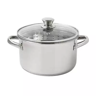 Stainless Steel 4-Quart Steamer Pot With Glass Lid • $19.27