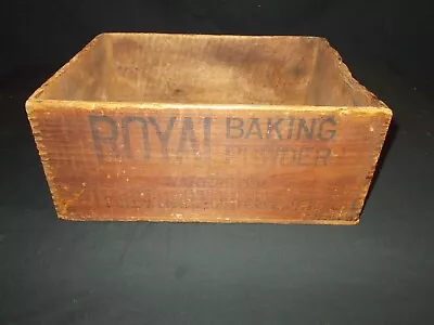 Vintage ROYAL Baking Powder Wood Crate W/ Dovetail Corners • $14.99