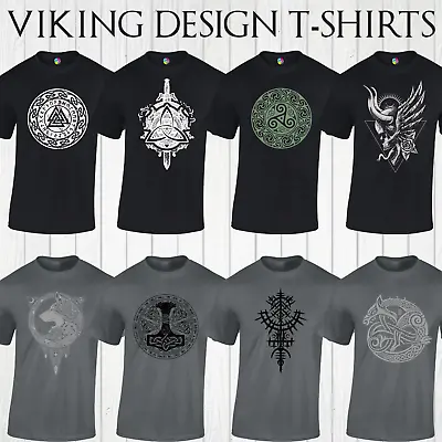 Viking T-shirt Designs Odin Thor Loki Mjolnir Hammer Valhalla Celtic Norse Top • £7.99