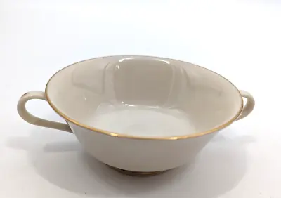 Lenox Mansfield 4 7/8 In Flat Cream Soup Bowl Ivory Gold Trim 2 Handles • $29.99