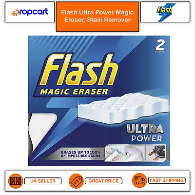 Flash Magic Eraser Ultra Power Sponge Removes Tough Stains Marks And Scuffs • £3.18
