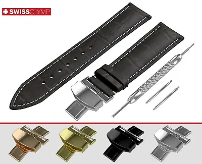 £11.95 • Buy Fits ALPINA Dark Brown Watch Strap Band Genuine Leather For Buckle Clasp Pins