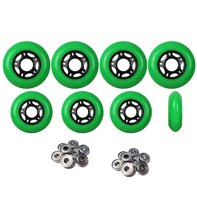 Outdoor Inline Skate Wheels 72mm/80mm Grn HILO Rollerblade Hockey Abec9 Bearings • $34.95