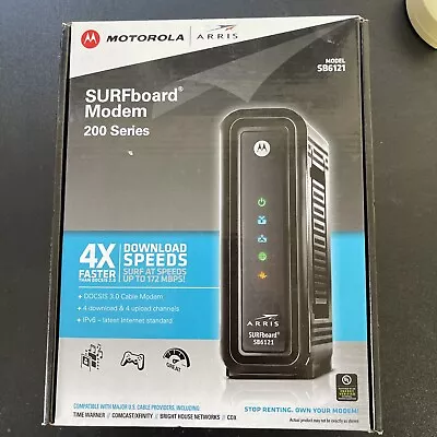 Motorola Arris SURFboard SB6121 DOCSIS 3.0 Cable Modem - Black W/AC Adapter • $11.07