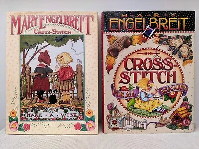 2 X Mary Engelbreit Hardback Books: Cross Stitch/ Cross Stitch For All Seasons • £3.99