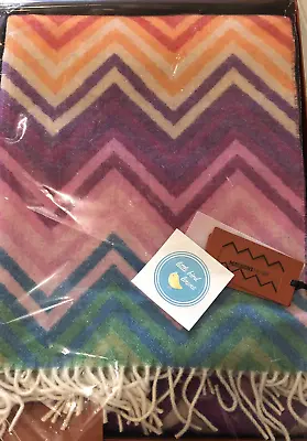 Missoni Home YNEZ Wool Throw Blanket Multi Color Chevron New Box Pristine Italy  • $359.99