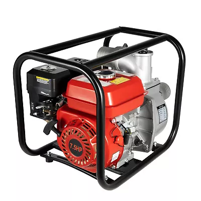 Gasoline Water Pump 7.5 HP 3KW 3  Portable Gas-Powered Semi-Trash Water Pump Red • $174