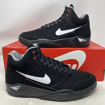 Nike Air Flight Lite II Mid Black White Red Men's Shoes DQ7687-003 • $90