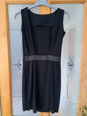 £5 • Buy Black Open Back Dress Samara New Unworn Shift Style Prom/party Very Classic 