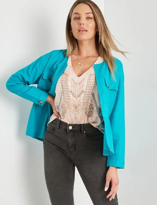$27.88 • Buy Rockmans Double Pocket Utility Shacket Womens Clothing  Jackets  Vests Jacket