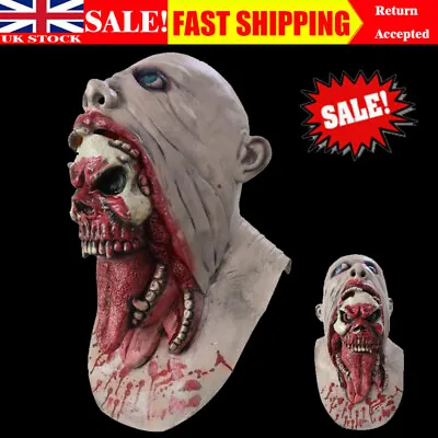 Halloween Bloody Zombie Mask Horrible Latex Scary Full Head Costume CosplayMask! • £6.99