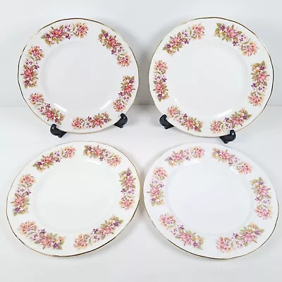 Colclough Wayside Honeysuckle Dinner Plates Bone China England Vintage 27cm X  4 • £21.68