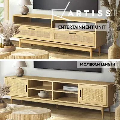 $149.95 • Buy Artiss TV Cabinet Entertainment Unit Stand With Rattan Storage Drawers 140/180CM