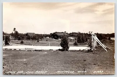 Montague Michigan~Badminton/Tennis Court~Jack & Jill Ranch RPPC 1940s Postcard • $14