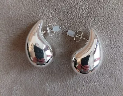 M&S Silver Large Teardrop Skin Kind Studs - New • £4