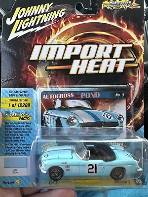 Johnny Lightning Street Freaks Import Heat 1963 MG MGB Sky Blue 1/64 NIP • $3.25