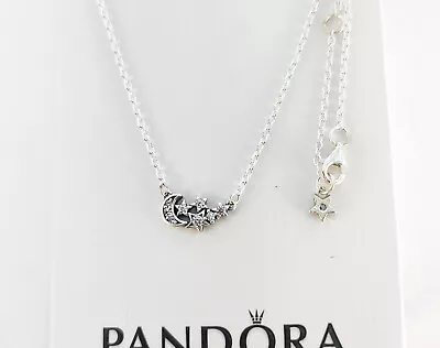 Pandora Sparkling Moon & Star Collier Necklace # 392991C01-45 -  17.7 Inch • $52.99