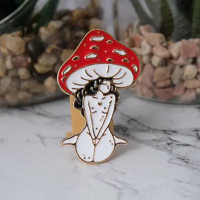 Cute Mushroom Fairy Elf Girl Pin | Elf Accessories | Mushroom Fairy Girl Pin • $3.67