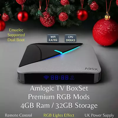 Smart TV Box  A95X F3 AIR RGB Android 9+ Amlogic S905X3 4GB Ram 32GB Top Quality • £56