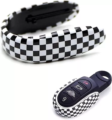 Slim U-Shape Checkered Pattern Key Fob Shell For MINI Cooper F55 F56 F57 F54 F60 • $21.59