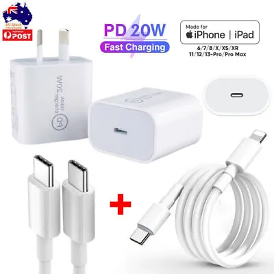 20W USB-C Type C Fast Wall Charger 2M Cable Adapter For IPhone 15 14 13 12 Pro + • $14.60