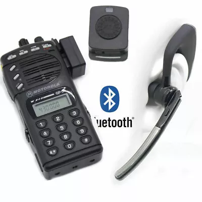 Bluetooth Wireless Adaptor +PTT Headset FOR MOTOROLA GP68 CP200 GP88 Radio HB-6A • $63.99