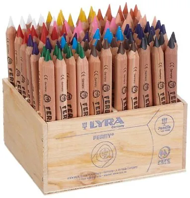 Lyra Ferby Half-Size Colouring Pencils Natural Wood Finish - Box Of 96 Pencils • £89.99