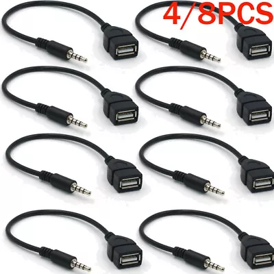 3.5mm Male Audio AUX Jack To USB 2.0 Type A Female OTG Converter Adapter 4/8pcs • $8.89