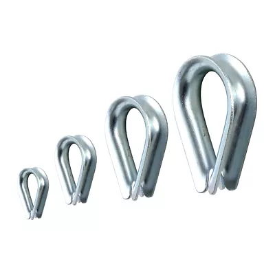 Thimble Thimbles For Wire Cable Rope Galvanised Cable Clips Clamps 2mm - 20mm • £2.12