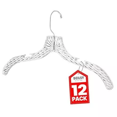 Clothes Hangers Plastic Set Of 12Pcs Heavy Duty Hangers Dresses T-Shirts  • $33.65