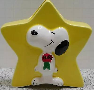 Vintage Peanuts Snoopy Ceramic Star Planter Near Mint Condition HTF • $59.95